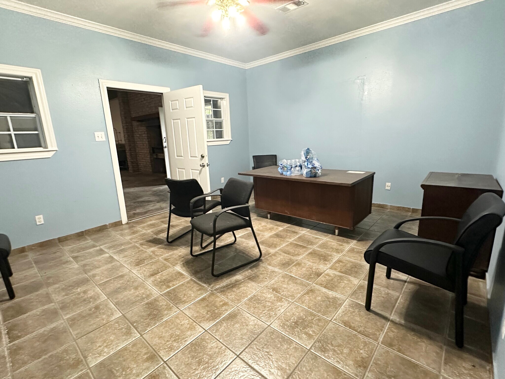 Air-conditioned office space inside the industrial property at 13626 Ann Louise Rd