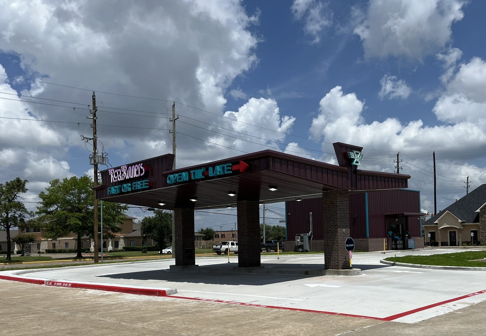 Drive-thru canopy and access lane at Eagles Landing