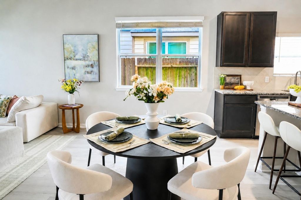 Dining area beside the open kitchen