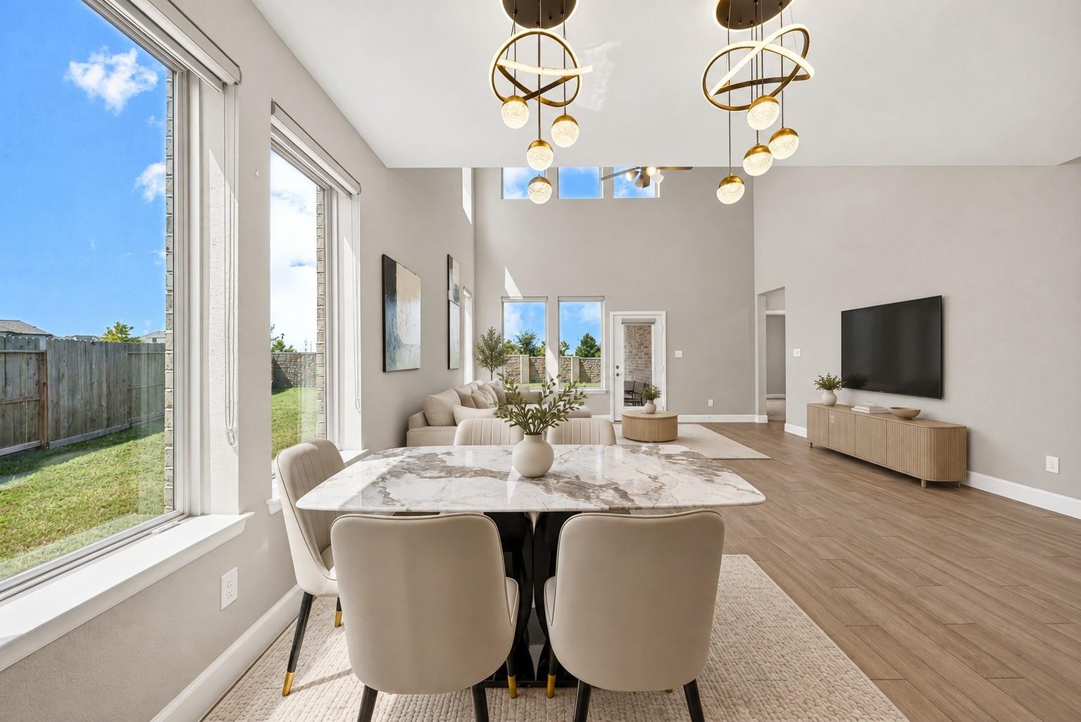 Dining area overlooking the living room at 2534 Alder Wood Ln