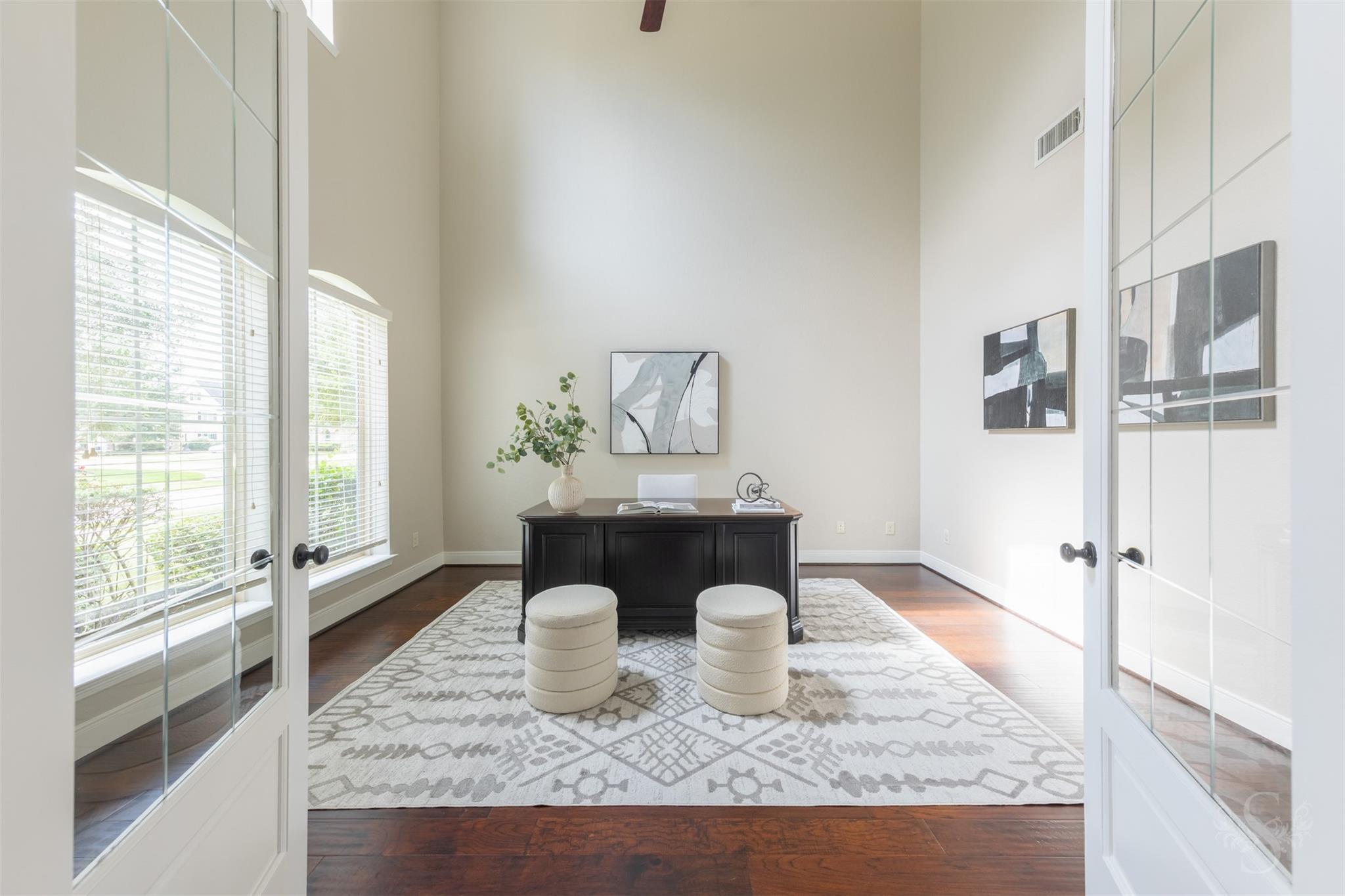 Private study with French doors at 5026 Quiet Falls Lane