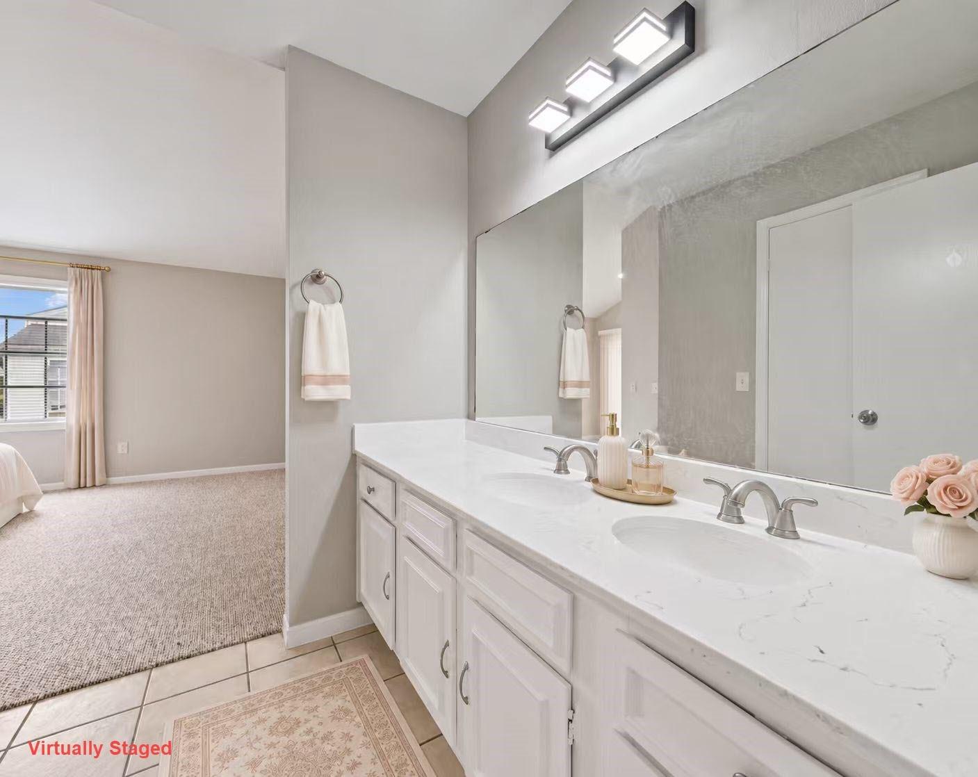 Virtually staged bathroom at 9809 Richmond Avenue Unit E14