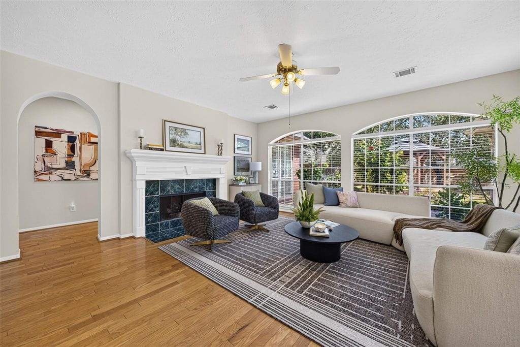 Family room with hardwood floors at 2819 Gray Moss Ct